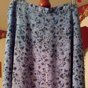 Jacklyn Smith Flowing, Floral Blue Summer Skirt